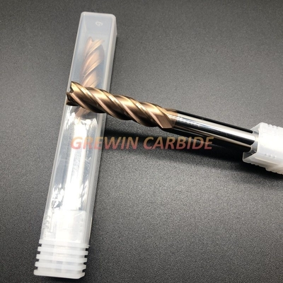 HRC55 Tungsten Carbide 4 Flutes Milling End Mill with Cooper Coating